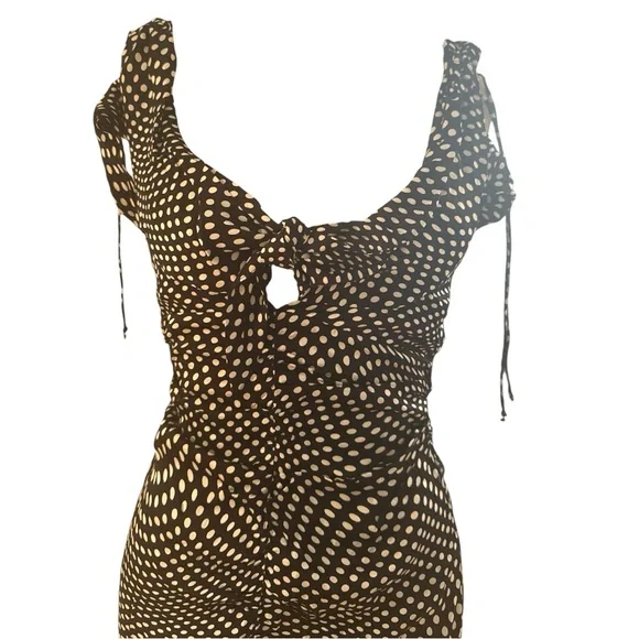 For Love & Lemons Beth Polka Dot Midi Dress | Ruched Slit | Size S | NWT - Picture 5 of 5